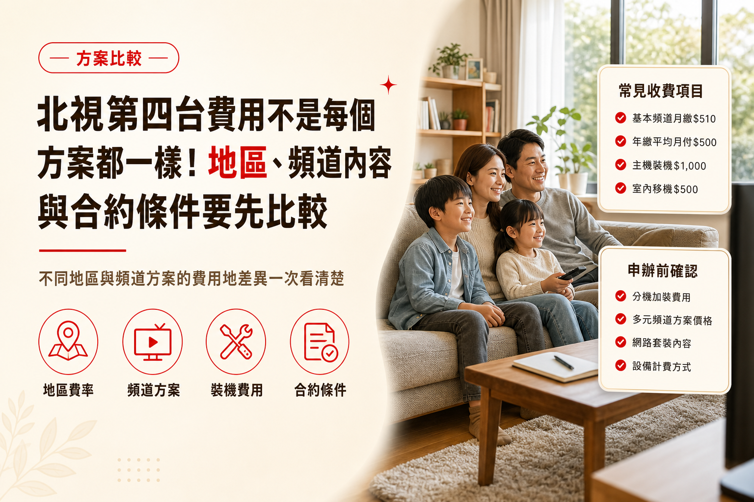 北視第四台費用不只有基本月租!安裝費、機上盒、加值頻道與網路套裝一次整理-1